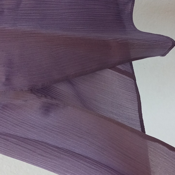 Vince lilac ribbed trim silk tank with side slits - Picture 7 of 13